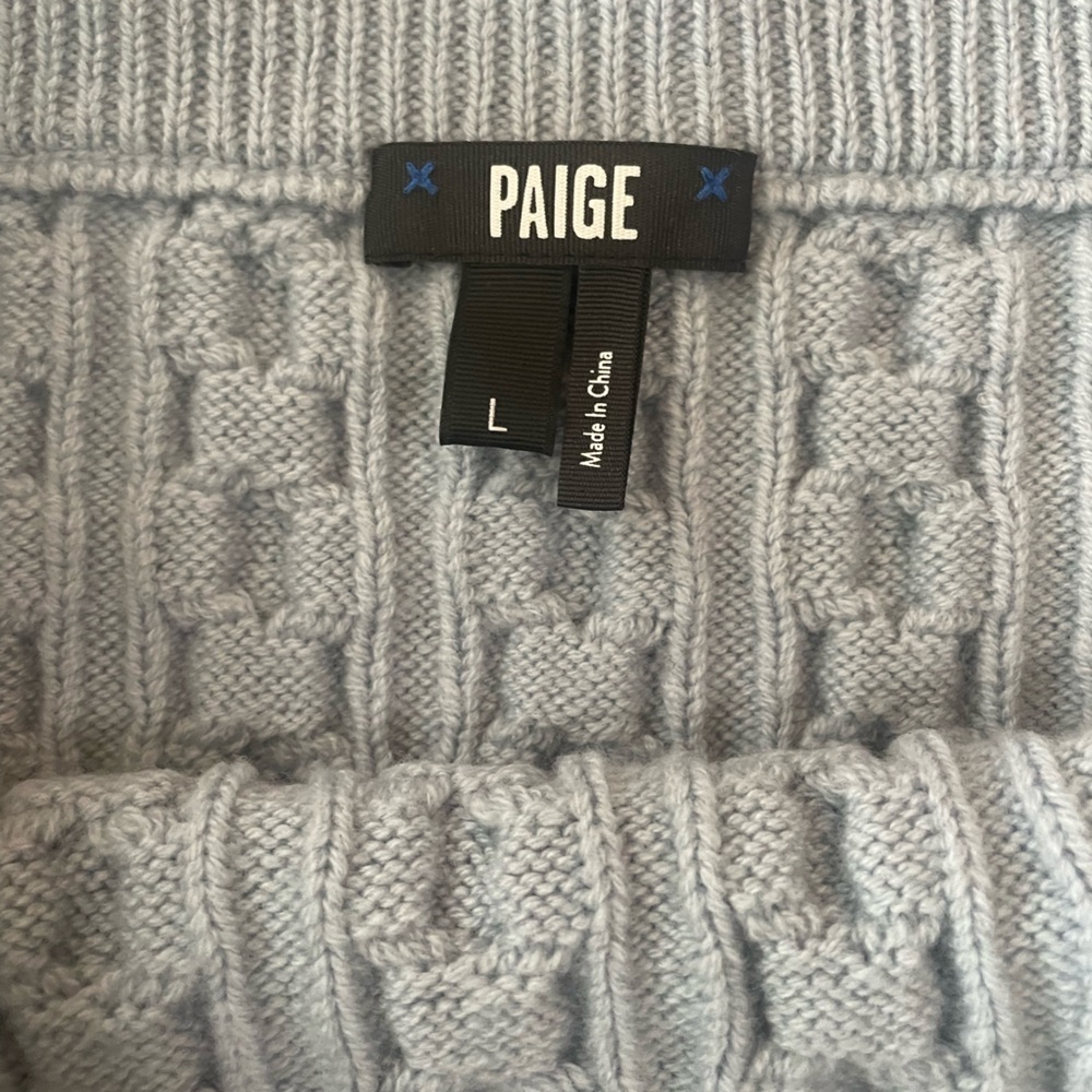 Paige Juliette Cable Wool Blend Sweater Skirt Size Large Mini Preppy Feminine - Picture 4 of 8